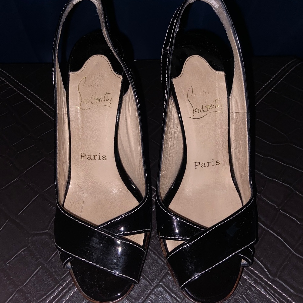 Black Christian Louboutin Nero Chunky Heel